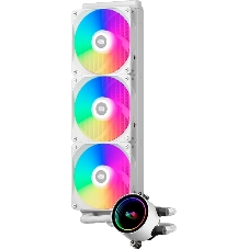 Система охлаждения/ PCCooler DA360 ARGB WH (280W, 360мм, белый, ARGB/ Fans: 3x120мм, 72.1CFM, 33.8dBA, 1800RPM/ Pump height 55мм, 28dBA, 3000RPM, Rad thickness 27мм/ S: 1851, 1700, 1200, 20XX, 115X, AM5, AM4)