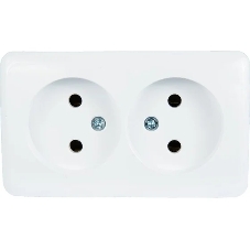 Розетка 2-м ОП Viola 16А IP20 без заземл. белый LEZARD 751-0200-128