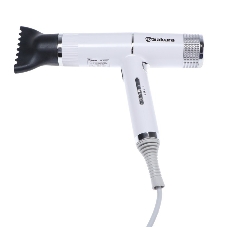 Фен SAKURA SA-4051W белый/серый, 1600 Вт, компактный