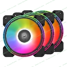 Вентилятор для корпуса Alseye Halo 4.0-B kit (3шт.) черный, 120 мм, 1300 об/мин, 24.8 дБ, 4 pin