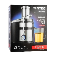 Соковыжималка Centek CT-1214 стальной/чёрный, центробежная, 1500 Вт, 1100 мл, механическое