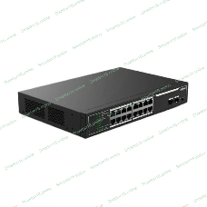Коммутатор неуправляемый 18-портовый DAHUA DH-SF1018LP с РоЕ, 16xRJ45 100Mb PoE, 2xRJ45 1Gb, суммарно 135Вт, коммутация 7.2 Гбит/с, MAC-таблица 8К, металл