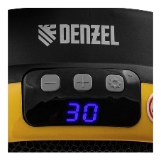 Тепловентилятор керамический Denzel DTFC-700 портативный, черный/желтый, 700 Вт, 10 м2, цифровой термостат