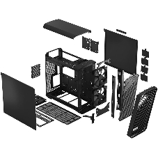 Компьютерный корпус Fractal Design Torrent Black Solid / E-ATX, 2x3.5, 4x2.5, 7xPCI, 1xUSB-C, 2xUSB 3.0 / 2x180мм, 3x140мм fans inc. / FD-C-TOR1A-05