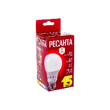Лампа светодиодная Ресанта LL-R-A65-15W-230-3K-E27 груша, 15 Вт, тепл., Е27