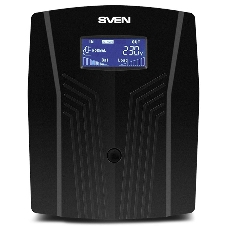 Источник бесперебойного питания UPS Sven Pro 1500 (1000 WA, LCD, USB, RG-45, 3 евро розетки)