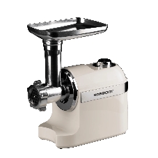 Мясорубка электрическая Horizont HMG02A-1800 белый, 1800 Вт, 1.6 кг/мин, реверс, защита от перегрузки, металлический лоток, насадки - 2