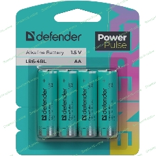 Батарейка алкалиновая Defender LR6-4BL АА, блистер, 4 шт., PowerPulse