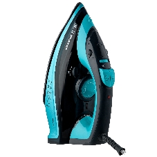 Утюг BRAYER BR4019 голубой/черный, 2400 Вт, 25 г/мин, 140 г/мин, 320 мл