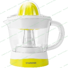 Соковыжималка Starwind SJ 1121 белый/жёлтый, цитрусовая, 30 Вт, 700 мл, механическое