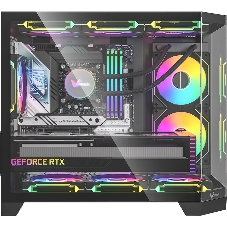 Компьютерный корпус AeroCool/Formula Crystal Z6M Floe черный без БП mATX 4x120мм 2xUSB3.0 audio bott PSU