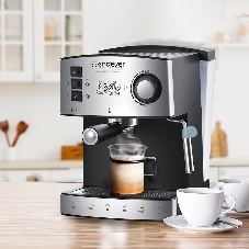 Кофеварка рожковая Endever Costa-1060 черный/стальной, исп. кофе - молотый, 1.6 л, 1000 Вт, 20 бар