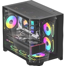 Компьютерный корпус AeroCool/Formula Crystal Z6M Floe черный без БП mATX 4x120мм 2xUSB3.0 audio bott PSU
