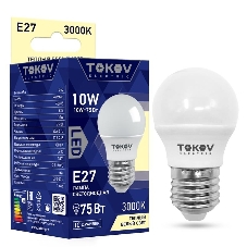 Лампа светодиодная TOKOV ELECTRIC 10Вт G45 3000К Е27 176-264В Лампа светодиодная TOKOV ELECTRIC 10Вт G45 3000К Е27 176-264В