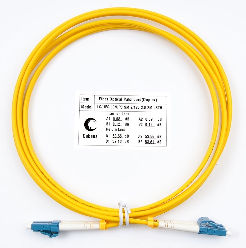 Патч-корд оптический Cabeus FOP(d)-9-LC-LC-2m duplex LC-LC 9/125 sm 2м LSZH