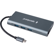 Док-станция Gembird UHB-D4, USB Type-C PD87W, USB, Jack 3.5, SD/TF, HDMI, RJ45, VGA, USB