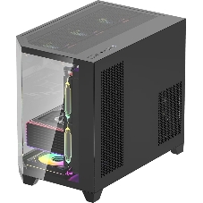 Компьютерный корпус AeroCool/Formula Crystal Z6M Floe черный без БП mATX 4x120мм 2xUSB3.0 audio bott PSU