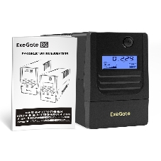 Источник бесперебойного питания ExeGate Smart LB-450.LCD.AVR.2SH (450VA/270W, LCD, AVR, 2*Schuko, батарея 12V 4.5Ah, Black)