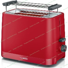 Тостер Bosch TAT3M124 красный, 950 Вт, 2 слота