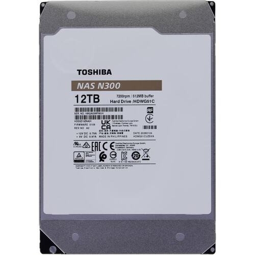 Жесткий диск HDD Toshiba N300 12Tb 7200rpm SATA 512Mb 3.5