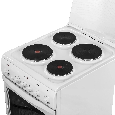 Плита электрическая DeLuxe 506004.00 э белый, конфорок 4 шт, духовка 60 л, 50 см x 85 см x 60 см