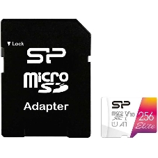 Флеш карта microSD 256Gb Silicon Power Elite A1 microSDXC Class 10 UHS-I U3 100 Mb/s (SD адаптер)