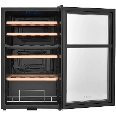 Винный шкаф ZÜGEL ZCWF331DB черный, 88 л, 2 отсека, 33 бут.