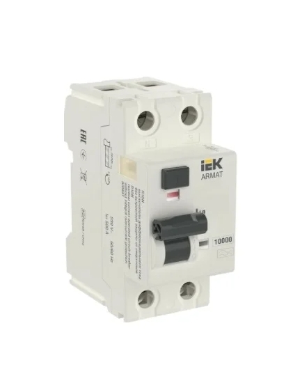 Выключатель автоматический дифференциального тока IEK R10N, 2P, 63А, 6кА, ARMAT