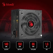 Блок питания Bloody BD-PS550B, 550Вт, 80 PLUS Bronze, 120мм, черный
