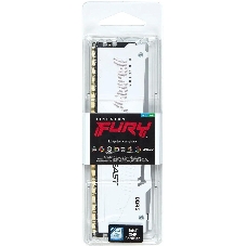 Оперативная память Kingston Fury Beast, DDR5, 16Gb (1x16GB), 5200MHz, CL40, DIMM, с радиатором, RGB, белый