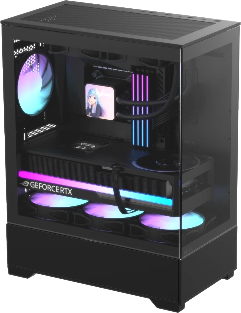 Корпус Formula Crystal Z1 Plus AR V2 Black, Mini-Tower, чёрный, 3 x 120 мм