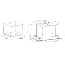 Вытяжка встраиваемая Krona Selina 600 Glass S черный, 52 см, 1300 куб. м/ч, 61 дБ