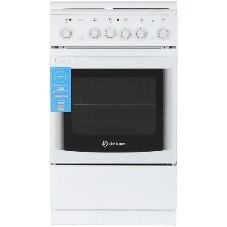 Плита комбинированная De Luxe 506022.05ГЭ (КР) ЧР 030 белый, конфорок 2 газовых и 2 электрических, духовка 54 л, 50 см x 85 см x 60 см