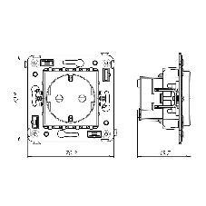 Розетка DKC Avanti 4412003 2P+E со шторками, 