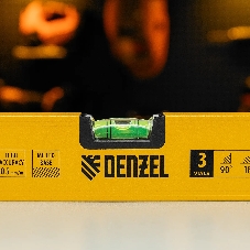 Уровень алюминиевый Denzel, магнит., фрезерованный, 3 глазка (1 зеркал.), 0,5 мм/м, 1000 мм