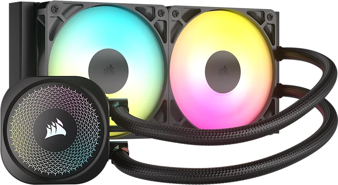 Система жидкостного охлаждения Corsair NAUTILUS 240 ARGB (240мм, черный, ARGB/ Fans: 2x120мм, 74.37CFM, 34dBA, 2100RPM/ S: 1851, 1700, AM5, AM4)