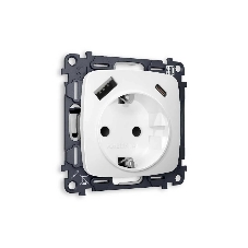 Комплект механизма электрической розетки OMEGA Белый матовый 2USB A+C 20W (быстрая зарядка) с/з QUANT (OP1300, VM160) MO130010 Комплект механизма электрической розетки OMEGA Белый матовый 2USB A+C 20W (быстрая зарядка) с/з QUANT (OP1300, VM160) MO130010