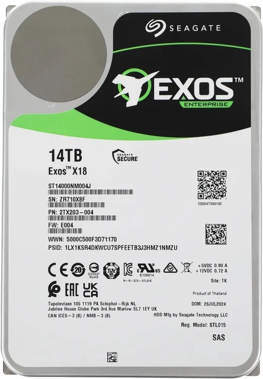 Жесткий диск Seagate 14Tb 7200RPM 12Gb/S 256MB ST14000NM004J
