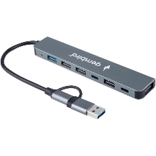USB-концентратор Gembird UHB-C445, USB/USB Type С, USB 3.0, 4хUSB 2.0, USB Type-C, USB