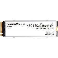 Накопитель SSD Patriot Viper PV553, 1Tb, PCIe 5.0 x4, M.2 2280, NVMe, R/W 11700/9500, активное охлаждение