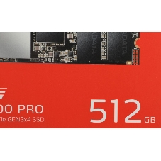 Накопитель SSD XPG SX8200 Pro, 512 Gb, PCIe 3.0 x4, M.2 2280, NVMe, R/W 3350/2350, с радиатором
