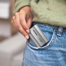Внешний SSD ADATA SD810, 1TB, USB 3.2 Gen 2x2 Type-C, R/W 2000/2000, серебристый