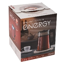 Чайник Energy E-200 (1,2 л), стекло, красный, двойной корпус