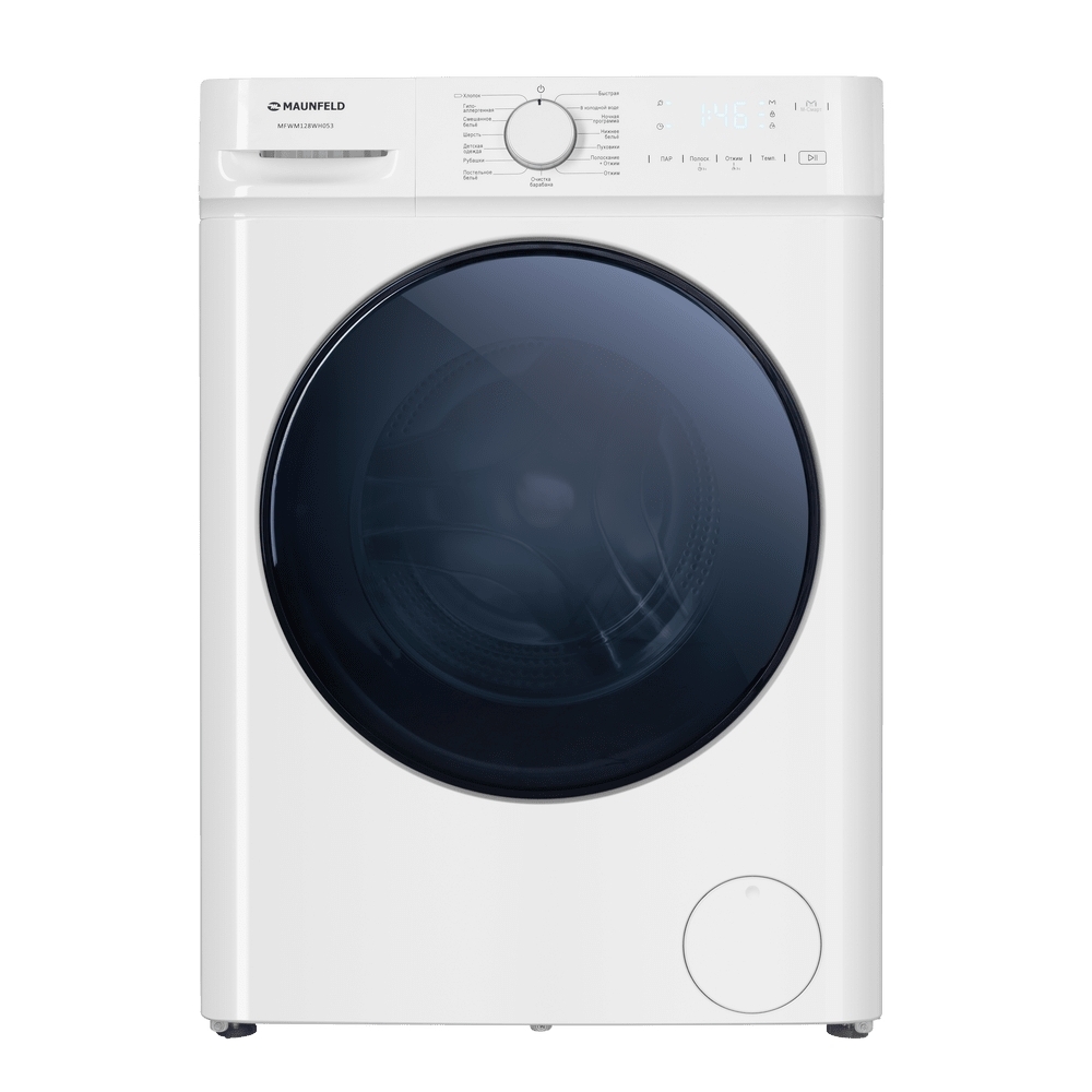 Стиральная машина Maunfeld MFWM128WH053 белая, загрузка фронтальная 7.5кг, 1200 об/мин., класс: A+++