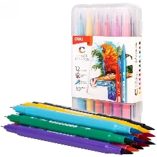 Фломастеры Deli EC151-12 Color Emotion 12 цветов, пластиковая коробка (12шт)