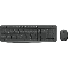 Комплект клавиатура+мышь Logitech MK235 беспроводной, USB, 1000 DPI, серый