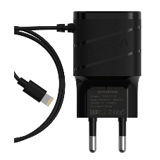 Сетевое зарядное устройство Maxvi TCM-101LB 1A, Lightning, 1xUSB-A, черный
