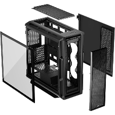 Корпус без блока питания Case Corsair 5000T, Midi-Tower, TG, no fan, 4xUSB-A 3.2, 1xUSB 3.2 Type-C, E-ATX, ATX, mATX, mITX черный