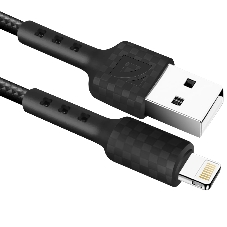 Кабель Defender F181, USB 2.0 (AM) - Apple Lightning (M), 1 м, 2.4А, нейлоновая оплетка, черный.