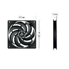 Вентилятор для корпуса ARCTIC P12 SLIM PWM PST -3 Pack (ACFAN00275A)